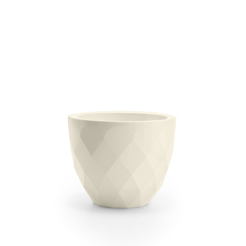 Nano Resin Pot Planter, Ecru, 4.7"H x 5.5"W x 5.5"D