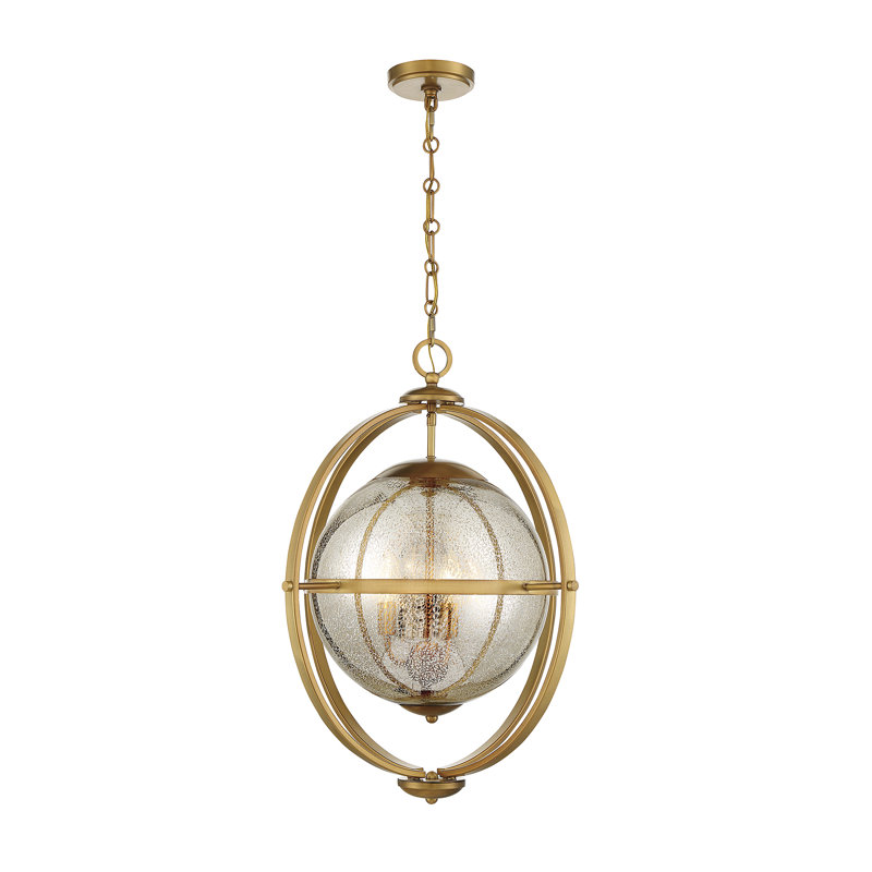 Ecenur 3-Light Pendant in Brass, Mercury, Brass
