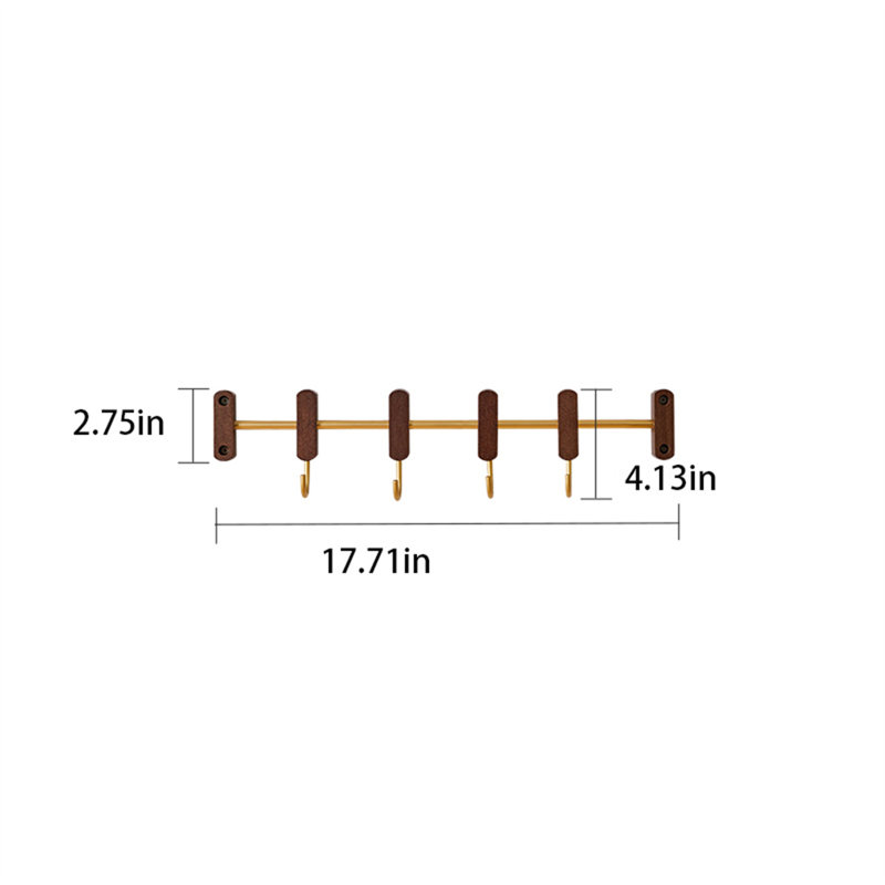 Portemanteau mural réglable en bois massif