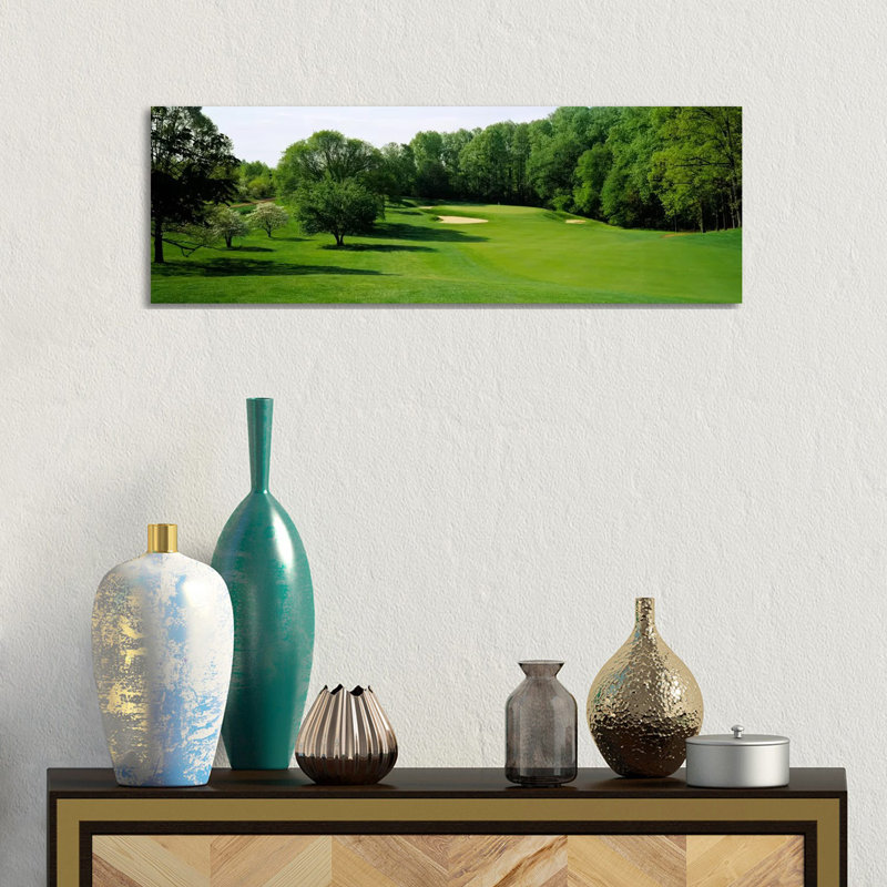 Trees On A Golf Course, Baltimore Country Club, Baltimore, Maryland, USA by Panoramic Images - Wrapped Canvas Panoramic Print