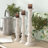 Mango Wood Decorative White Candle Holder Set