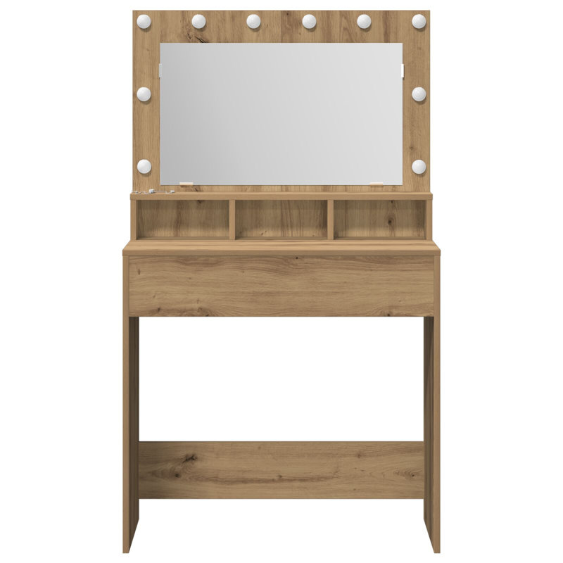 Storage Vanity Table, Artisan Oak