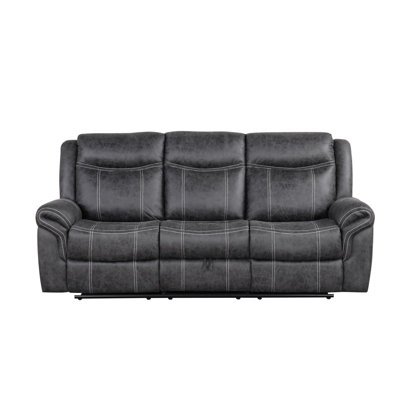 Canapé en microfibre gris foncé Power Motion