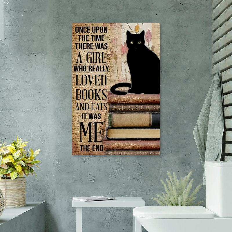 «Who Really Lived livres et chats», impression sur toile tendue, L 24 po x H 36 po