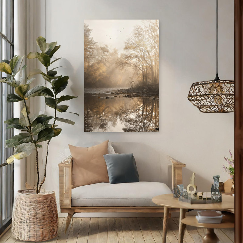 Réflexions, paysage contemporain abstrait, art naturel, H 48 po x l 32 po