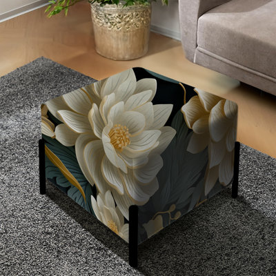 Damas Dahlia Retreat - Repose-pieds carré floral