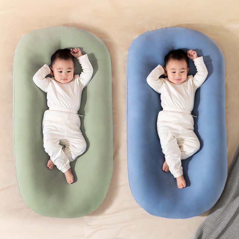 Baby Bionic Bed Neck Back Support Uterus-Like Structure for Womb Feeling Baby Lounge Pillow with Hidden Zipper Newborn Lounger Cushion for 0-12 Months Infants