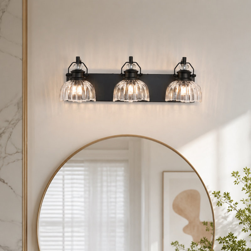 Éclairage pour meuble-lavabo rétro noir mat 22,8 pouces à 22 lumières, Noir mat, 3