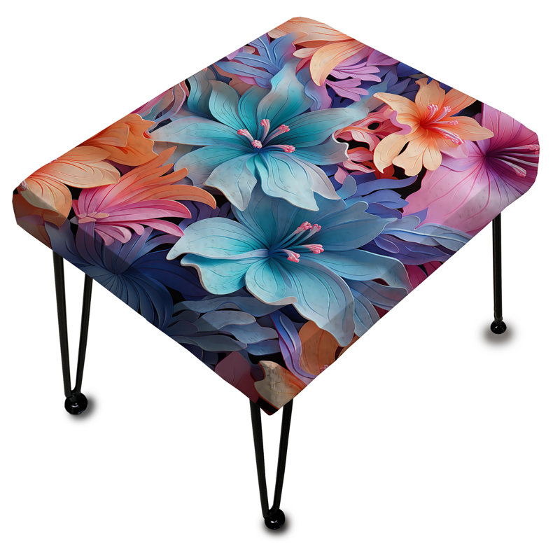 Tropical Dreamscape Iii Tropical Pattern - Tropical Rectangle Ottoman