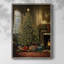 «Christmas Holiday Art», reproduction encadrée en bois massif-1711550934