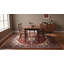 Tapis rouge en laine noué à la main à motif floral médaillon classique traditionnel rouge moderne-1623227493