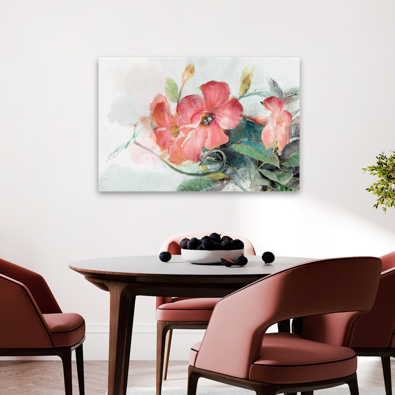 Plantes, fleurs, fleur tropique I, art mural, H 24 po x l 36 po