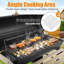 Barbecue au charbon de qualité commerciale 30 po avec évents réglables, plateau pliable et cendrier amovible iyofe - fabrication en acier inoxydable pour une chaleur uniforme et un nettoyage facile
