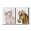 Cochon couronne de fleurs - ensemble de 2 peintures-517613663-517768722-517768718