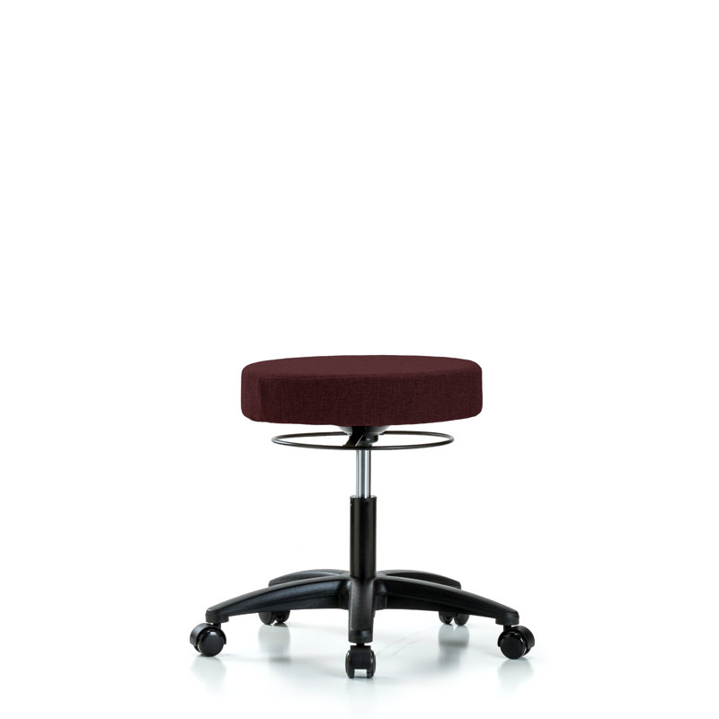 Tabouret de laboratoire réglable en hauteur Yuliana, Bourgogne, Roulettes