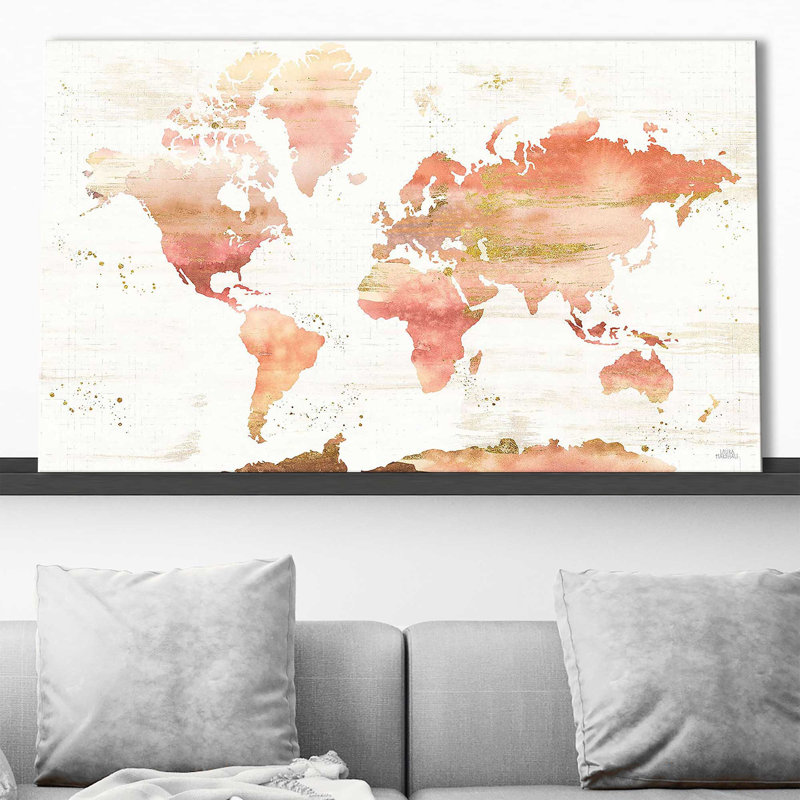 «Desert Blooms Abstract Map» par Laura Marshall - impression, Toile tendue, H 36 po x l 60 po x P 1,5 po