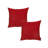 Set Of Two 26" X 26" Red Polyester Zippered Pillow Cover
