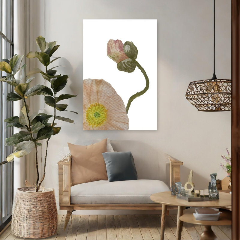 Art contemporain Art contemporain coquelicot, H 48 po x l 32 po