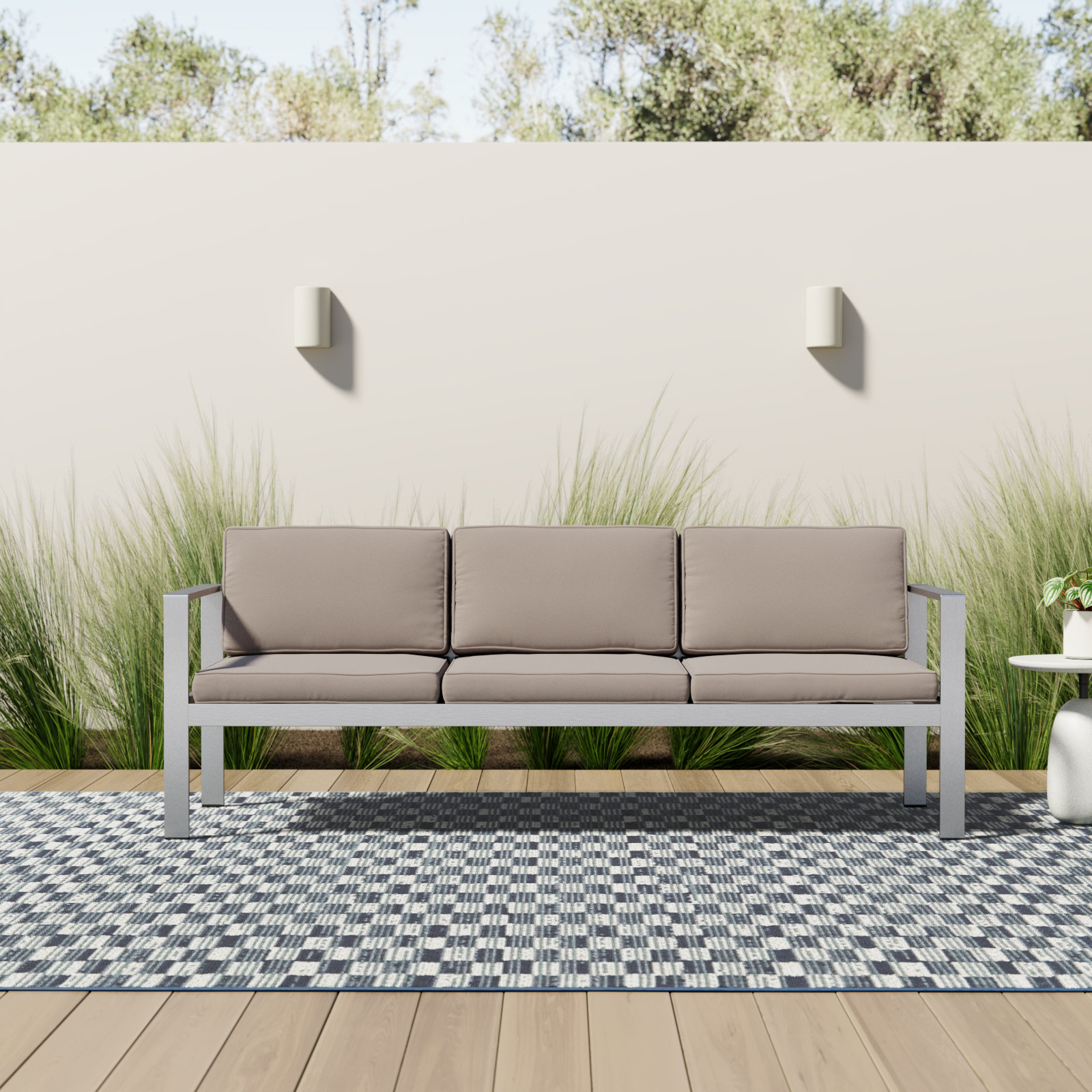 Karen 79" Patio Sofa, Gray