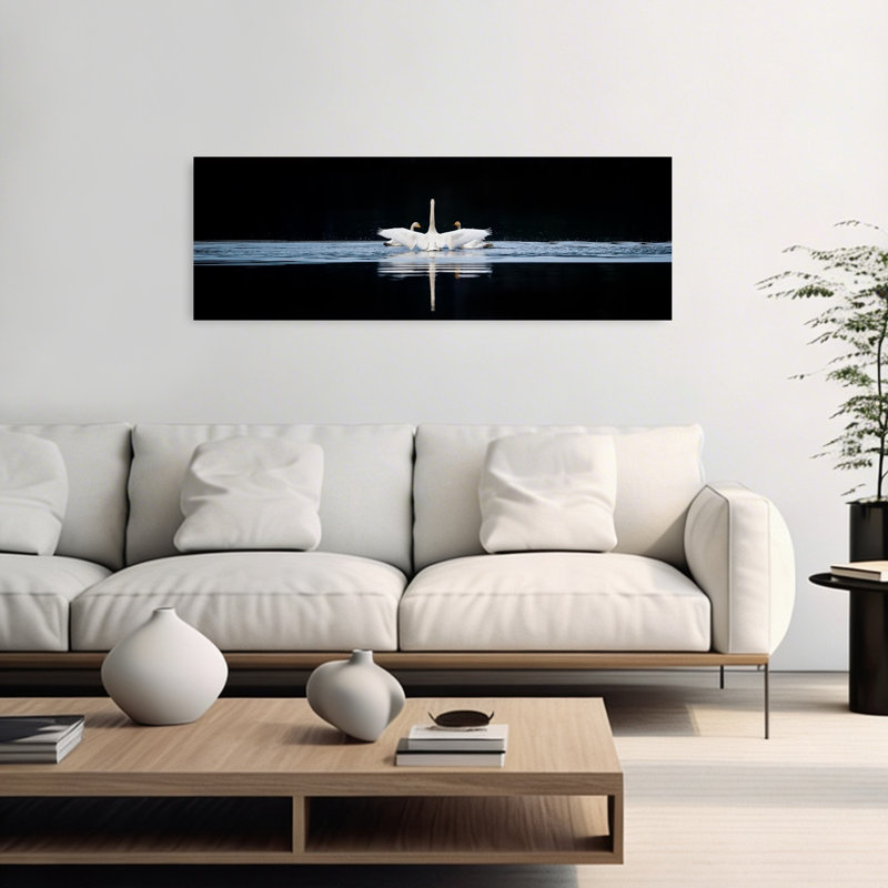«Graceful Swan Reflection», H 16 po x l 48 po