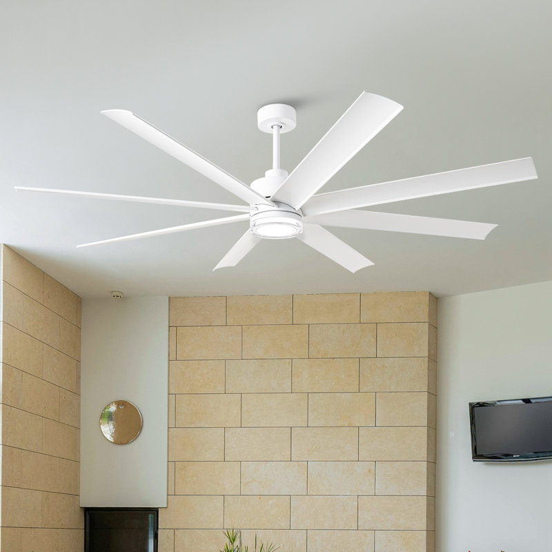 Ventilateur de plafond intelligent 72 pales 72 "avec 3 lumières à intensité variable, application / télécommande avec Alexa et Google