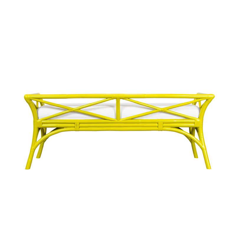 Wicker Bench, Sunflower Yellow