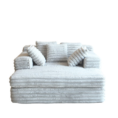 58" Oversized Single Corduroy Upholstered Sofa by Mercer41