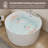 47'' Freestanding Round Acrylic Whirlpool Bathtub, 6 Massage Jets, LED Lighting, And 4-Hole Faucet