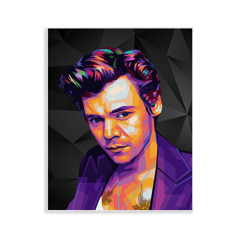 «Bright Harry on Black», art mural sur bois par Birch & Ink
