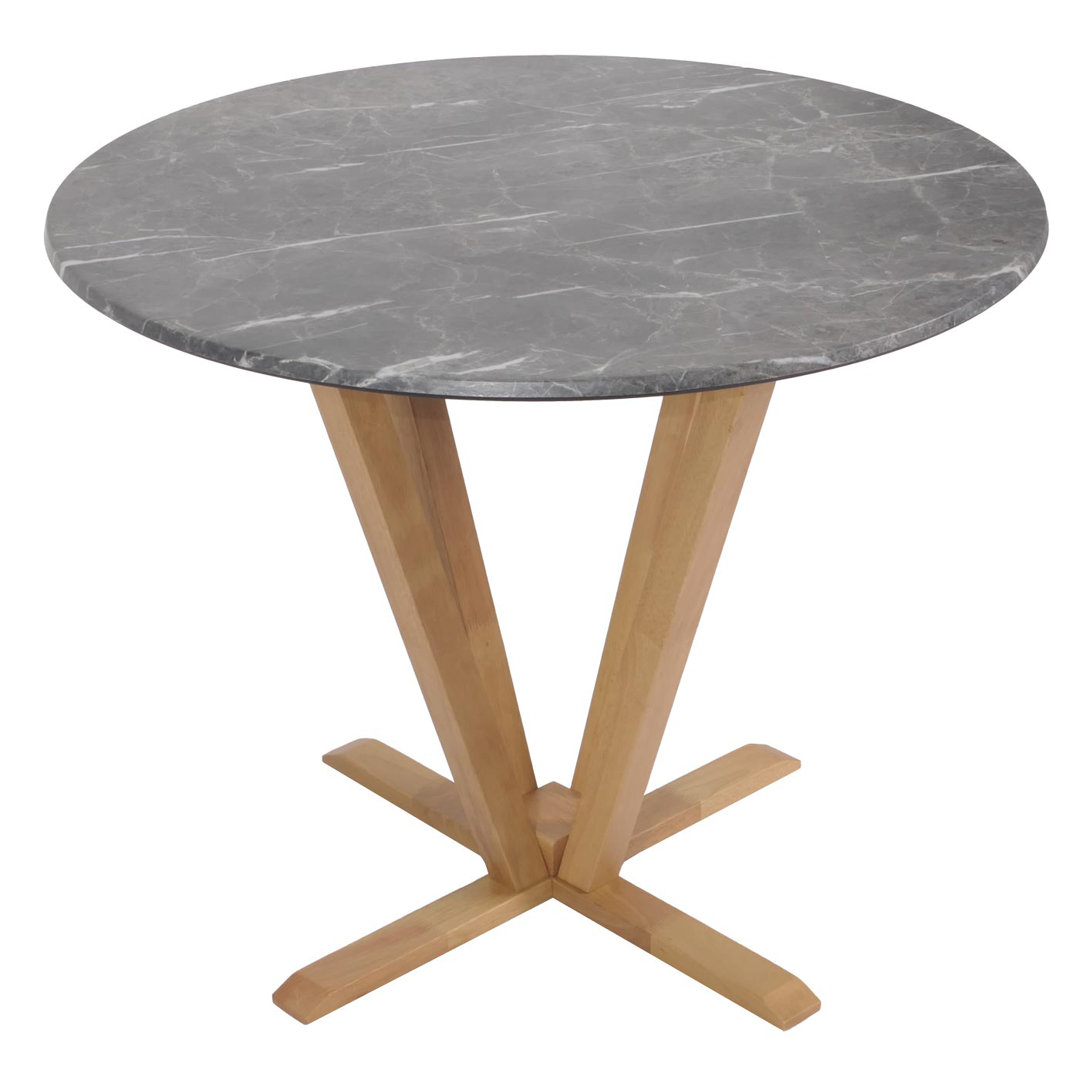 Bistrotisch MCW-M56, Tisch Massiv-Holz HPL Laminat Melamin, Beton-Optik, helles Gestell