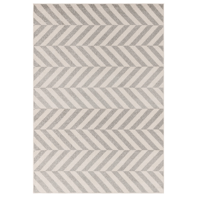 Bray Grey/Cream Chevron Area Rug, Rectangle 120 x 170cm