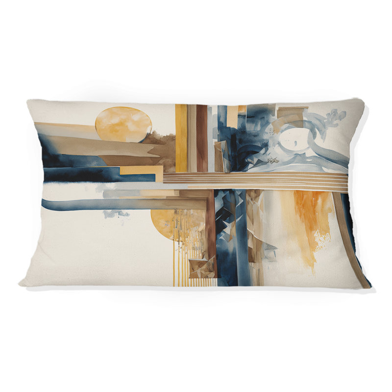 Coussin moderne Modern Watercolor Abstract III - Abstract Spirals