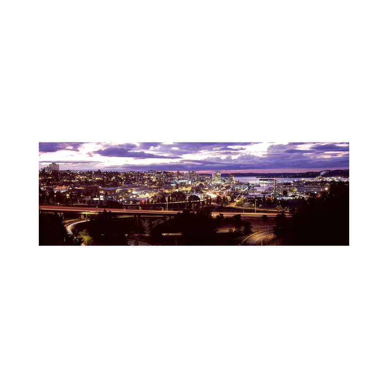 Aerial View Of A City, Tacoma, Pierce County, Washington State, USA 2010 - Wrapped Canvas Panoramic Print