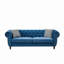 Canapé Mid-Century moderne en velours avec accoudoirs roulés