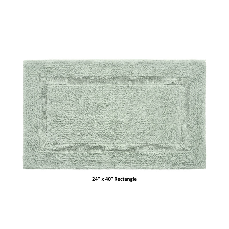 Rozanne Reversible Cotton Bath Rug, Dark Sage, 24" x 40" Rectangle