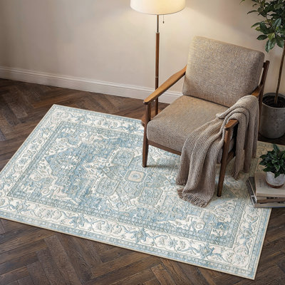 Tapis oriental lavable avec envers antidérapant Emery