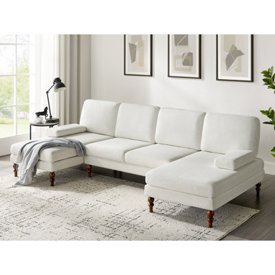 105.5'' U-Shape Upholstered Terry Sectional Sofa