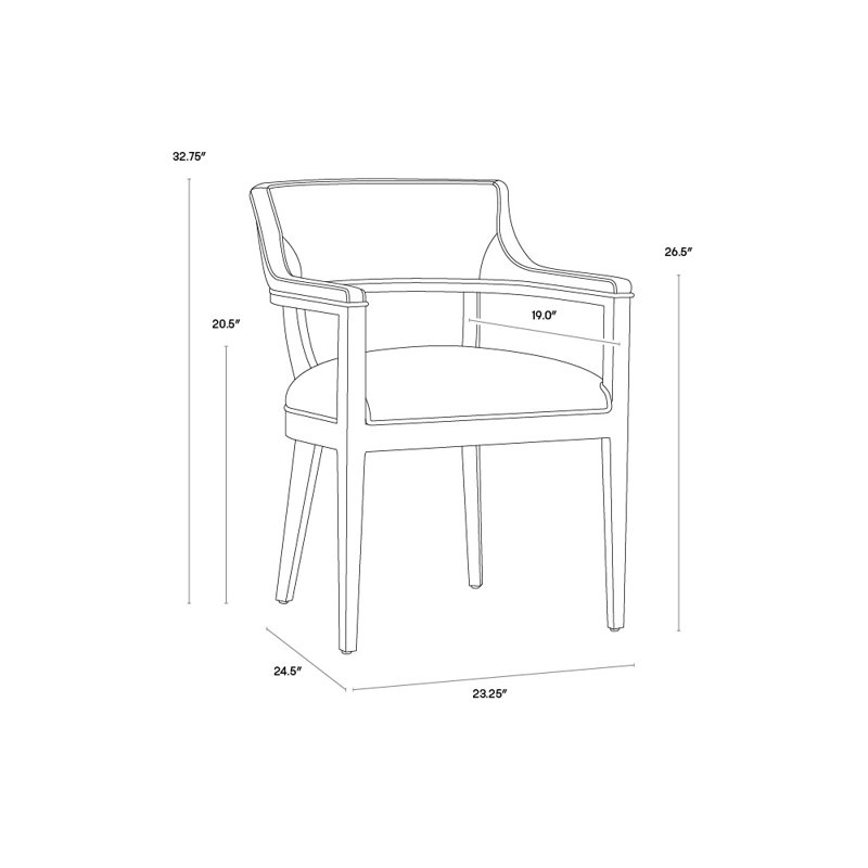 Upholstered Arm Chair, Cream, Natural Wood