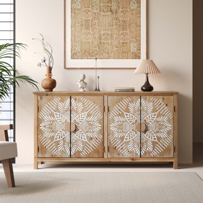 Armoire d'appoint 60 "en bois avec 4 portes 60"