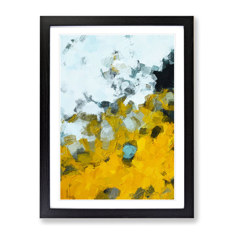 By The End - Painting, Black Framed, 66cm H x 48cm W x 2cm D, White