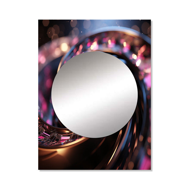 Abertamy rose dégradé or noir spirale - abstrait spirales décoratives, miroir mural doré, 40 po x 30 po