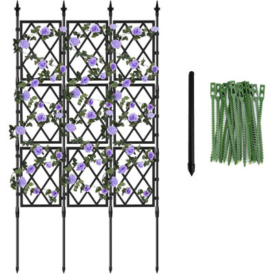 Garden Trellis For Climbing Plants Outdoor 5.25 FT, Plastic Coat...
