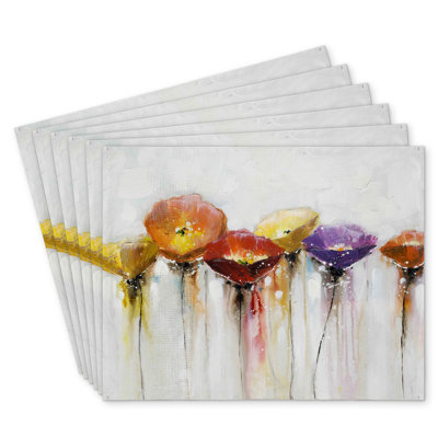 Colorful Abstract Floral Polyester Masvingo Set of 6 | Home Decor