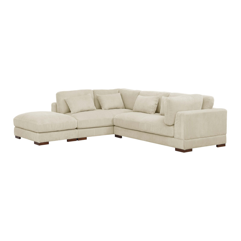 Beeston 3-Piece Corduroy Sectional Sofa