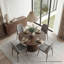 Ensemble de salle à manger à piédestal moderne avec chaises rembourrées de 47 à 83 po Modern-132494049-132494050