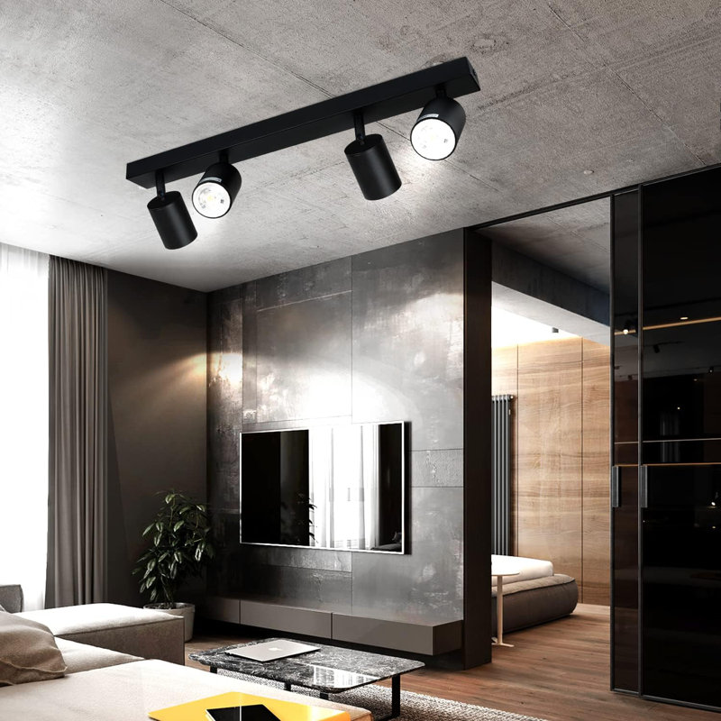4-Light Track Lighting Set Oella, Black