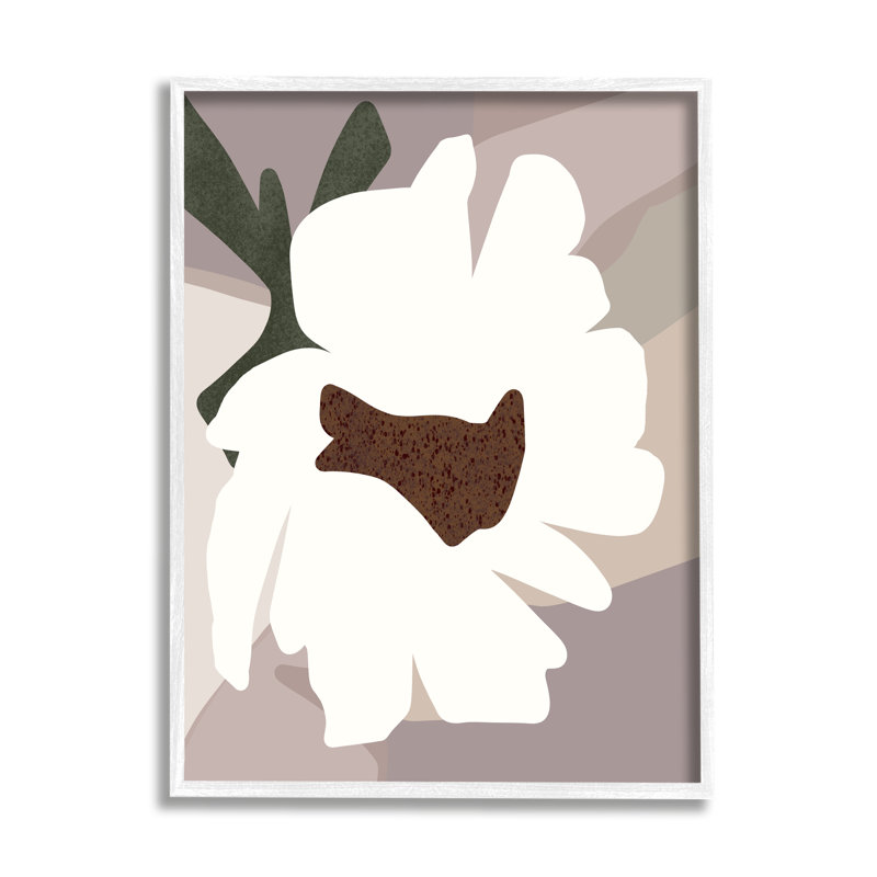 Fleur blanche contemporaine par Regina Moore, Giclée encadrée blanc bord de mer, H 30 po x l 24 po x P 1,5 po