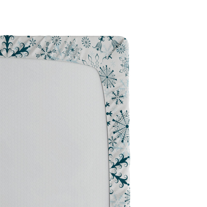 Drap-housse orange Ambesonne, Bleu sarcelle / blanc floral, Drap-housse grand