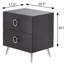 Rectangular Accent Table With Side Glide Drawers - Modern, Silver Legged Design Compact Metal