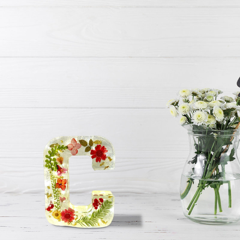 Fleur, veilleuse, fleur, lettre, cadeau de décoration en résine